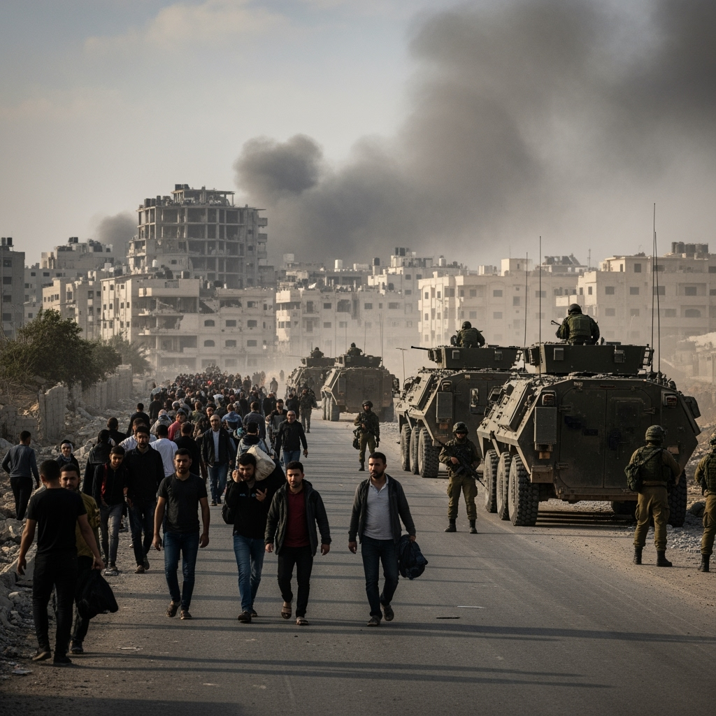 Illustration for: Gaza City Evacuation and Military Operations