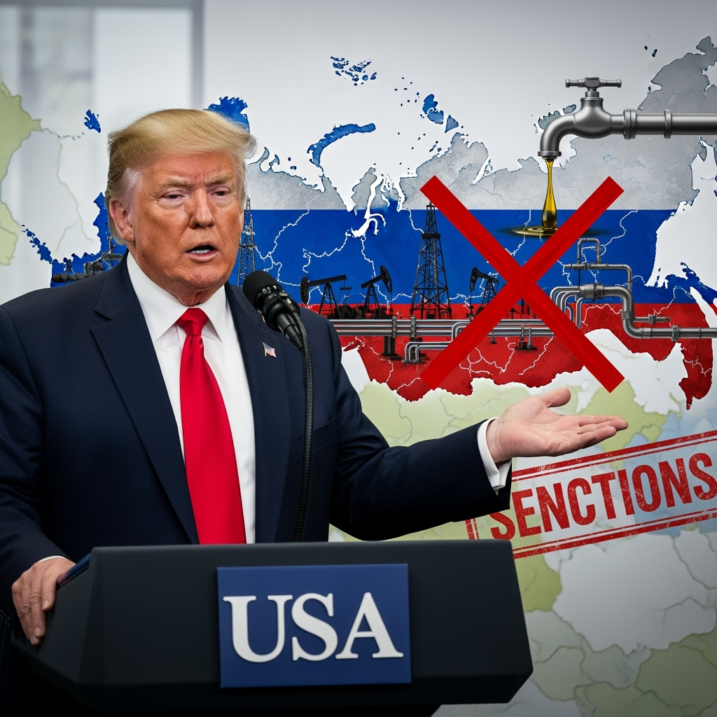 Illustration for: Trump Ready to Sanction Moscow Over Russian Oil