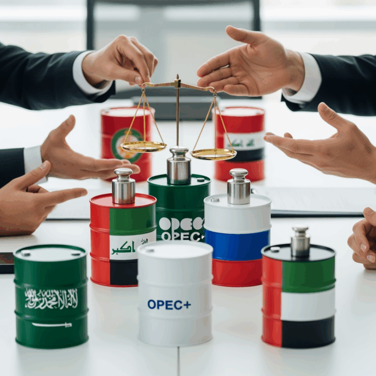 Illustration for: OPEC+ Countries Plan Oil Production Adjustments