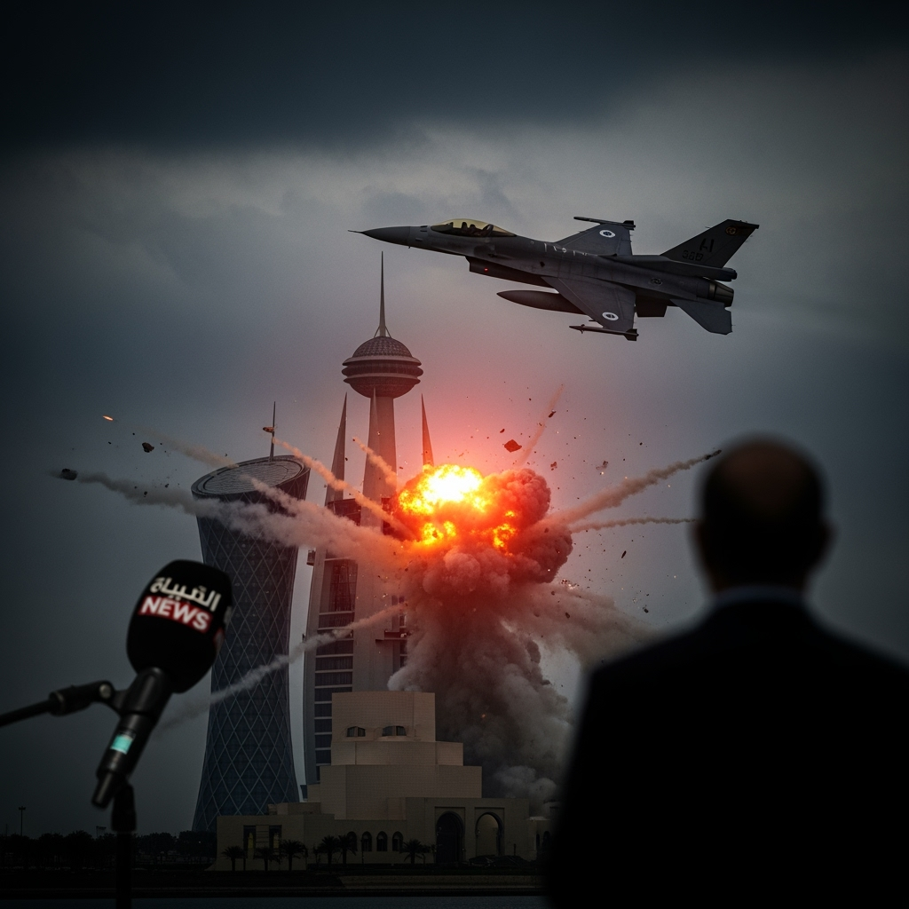 Illustration for: Israel's Airstrike on Doha Raises Ceasefire Concerns