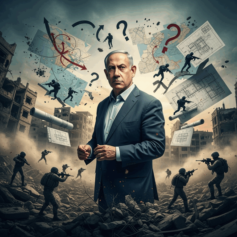 Illustration for: Netanyahu's Operations in Gaza Lack Clear Objectives