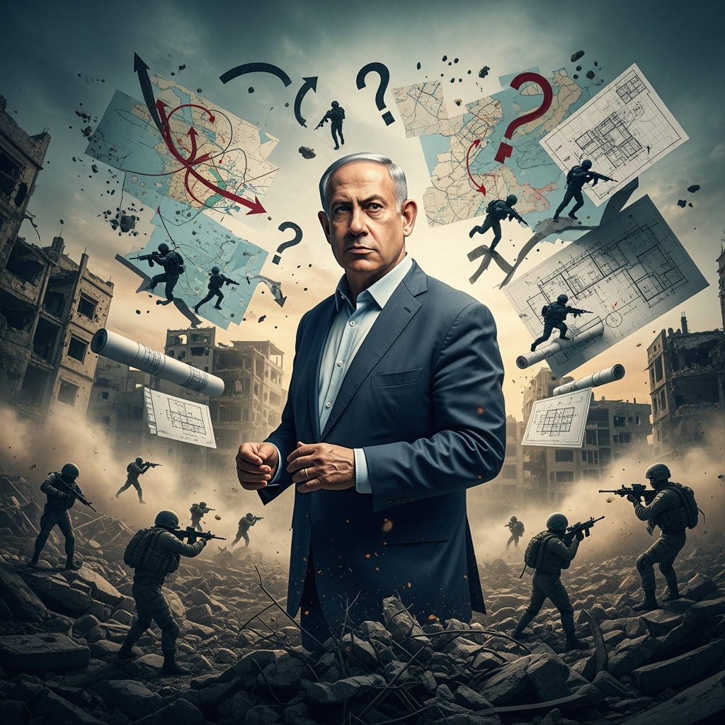 Illustration for: Netanyahu's Operations in Gaza Lack Clear Objectives