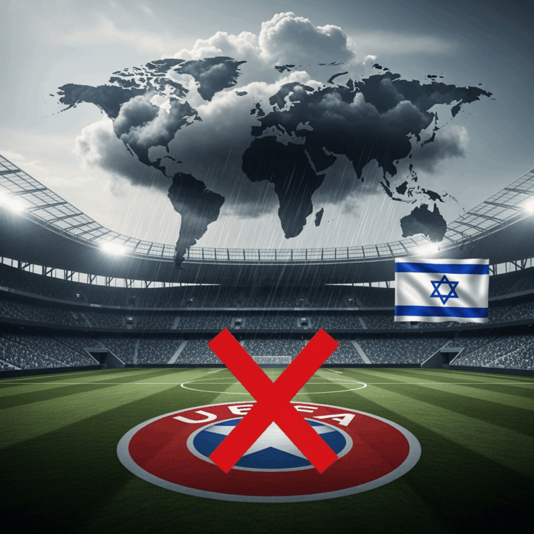 Illustration for: UEFA Considers Israel Suspension Amid Global Pressure