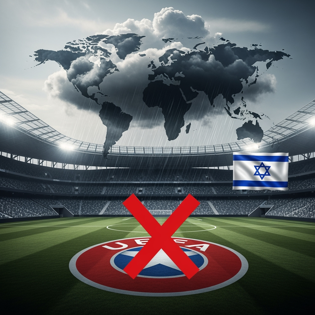 Illustration for: UEFA Considers Israel Suspension Amid Global Pressure