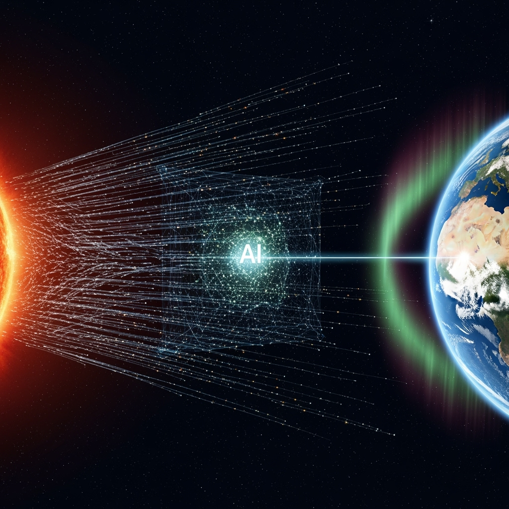Illustration for: AI Model Boosts Solar Wind Forecast Accuracy