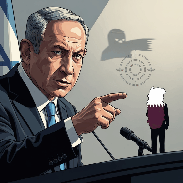 Illustration for: Netanyahu Accuses Qatar, Vows to Target Hamas