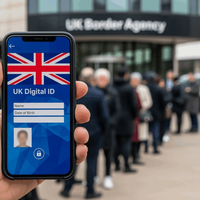 Illustration for: UK's Free Digital Identity to Curb Illegal Immigration