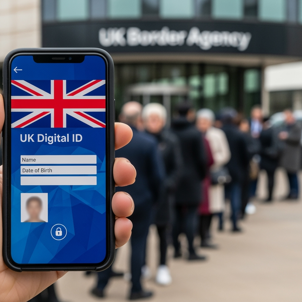 Illustration for: UK's Free Digital Identity to Curb Illegal Immigration