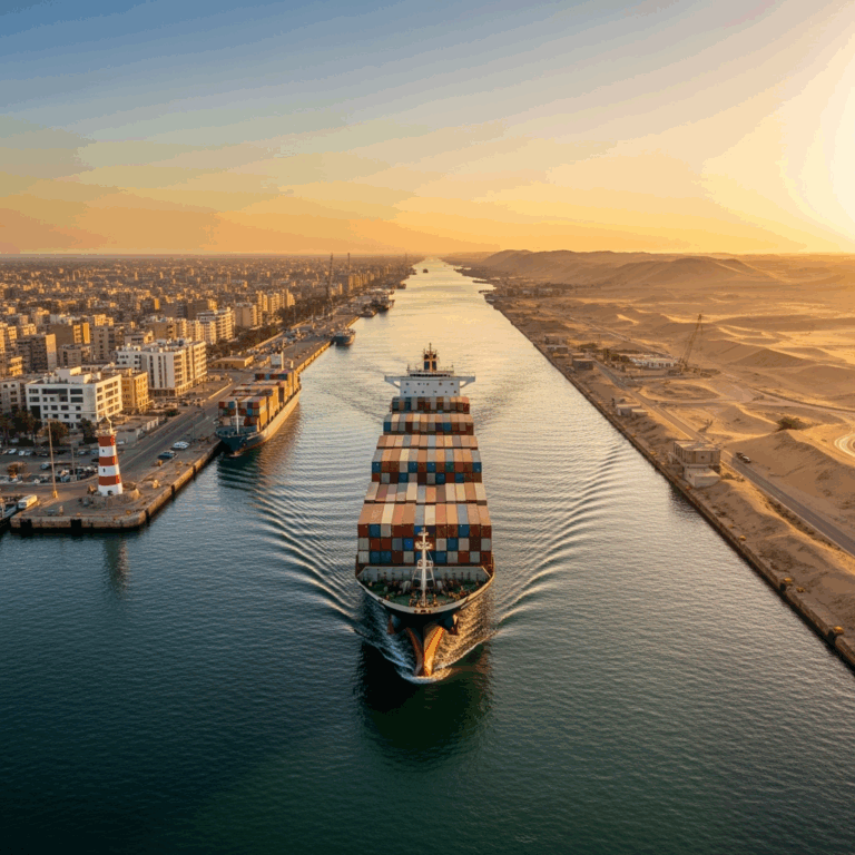 Illustration for: Suez Canal: Vital for Global Trade