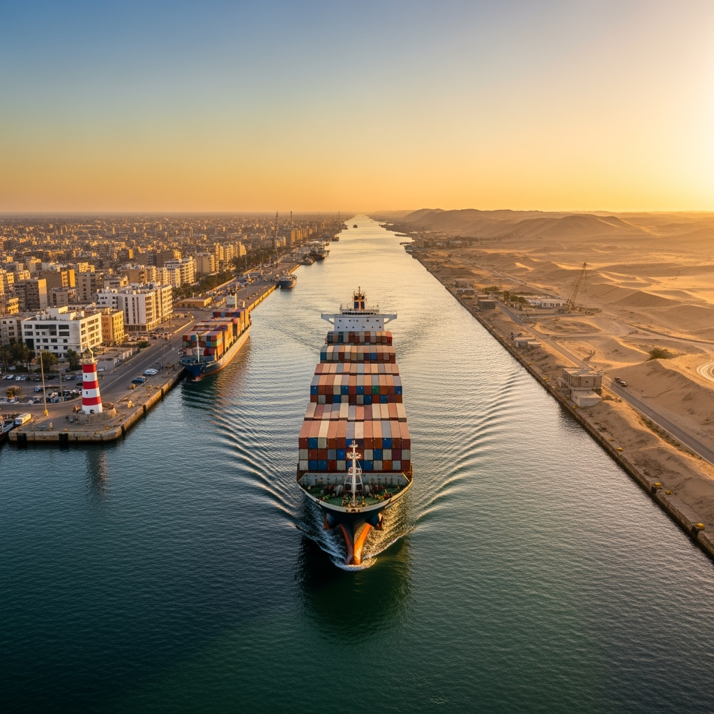 Illustration for: Suez Canal: Vital for Global Trade