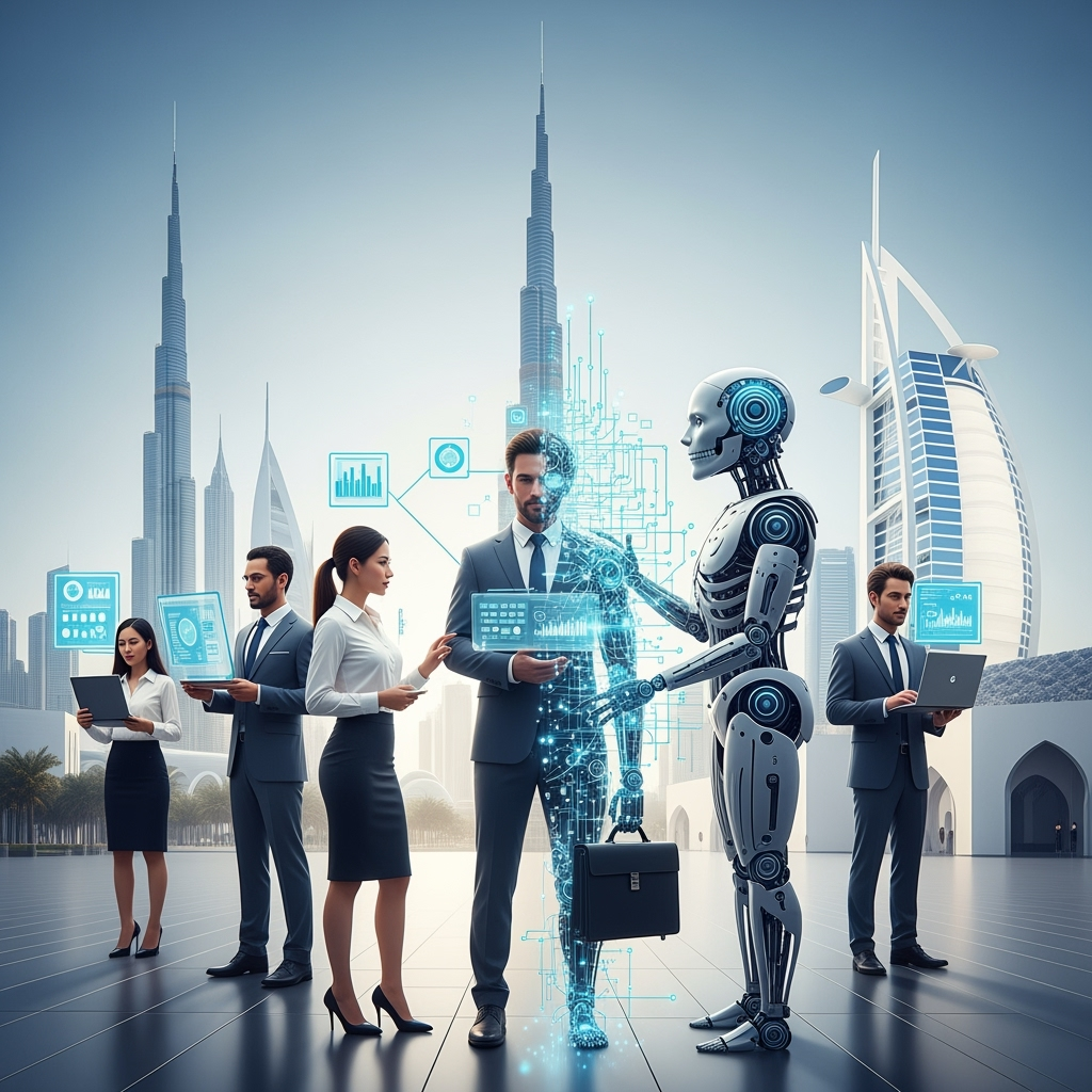 Illustration for: AI Reshapes Work: Merging Roles in UAE & GCC