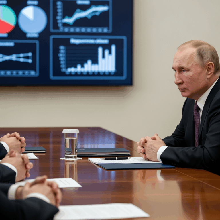 Illustration for: Putin Discusses Military and Demographics