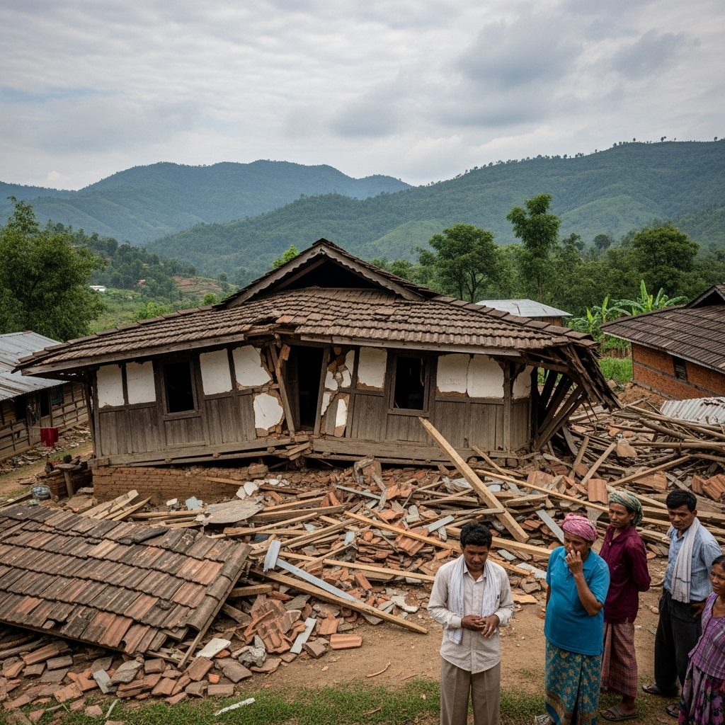 Illustration for: 5.71 Magnitude Earthquake Hits Northeastern India