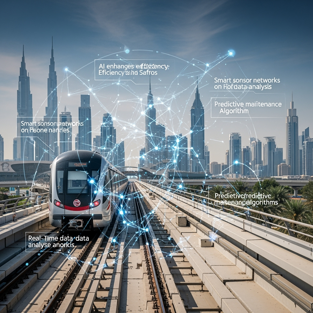 Illustration for: Dubai Metro: AI Enhances Efficiency and Safety