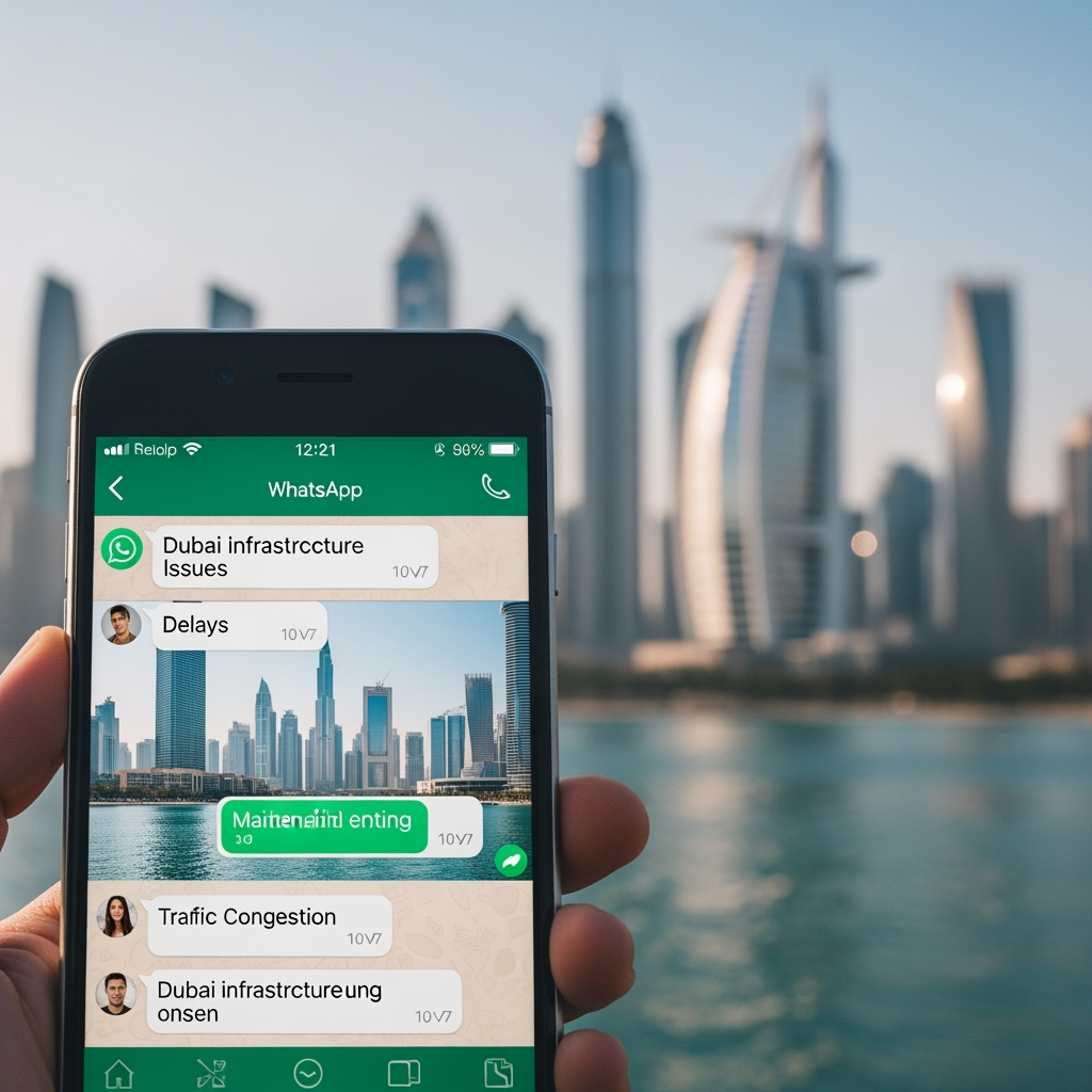 Illustration for: Report Dubai Infrastructure Issues via WhatsApp