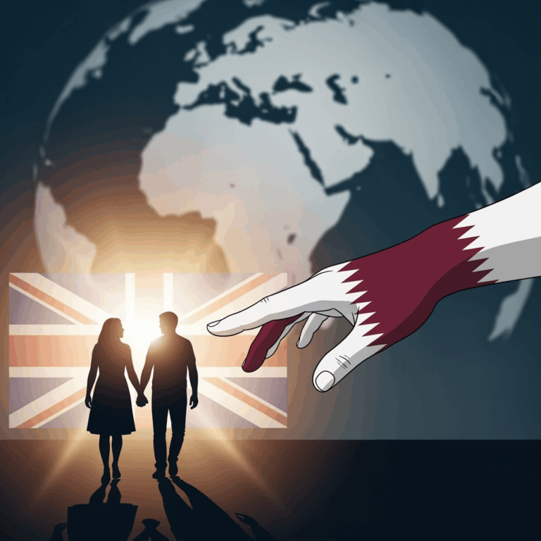 Illustration for: Qatar's Role in British Couple's Release