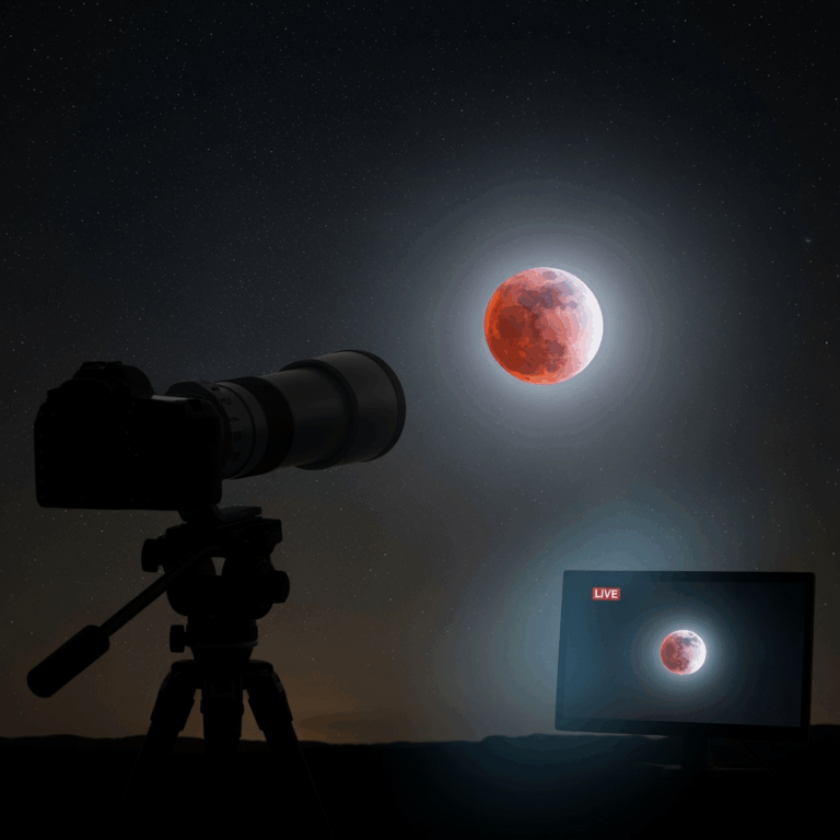 Illustration for: Live Broadcast of Total Lunar Eclipse