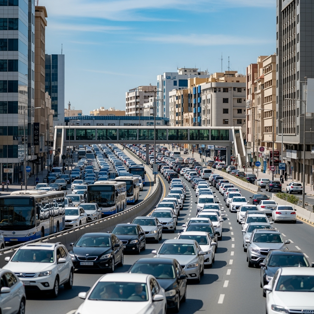 Illustration for: Traffic Accident on Al Nahda Street Disrupts Flow