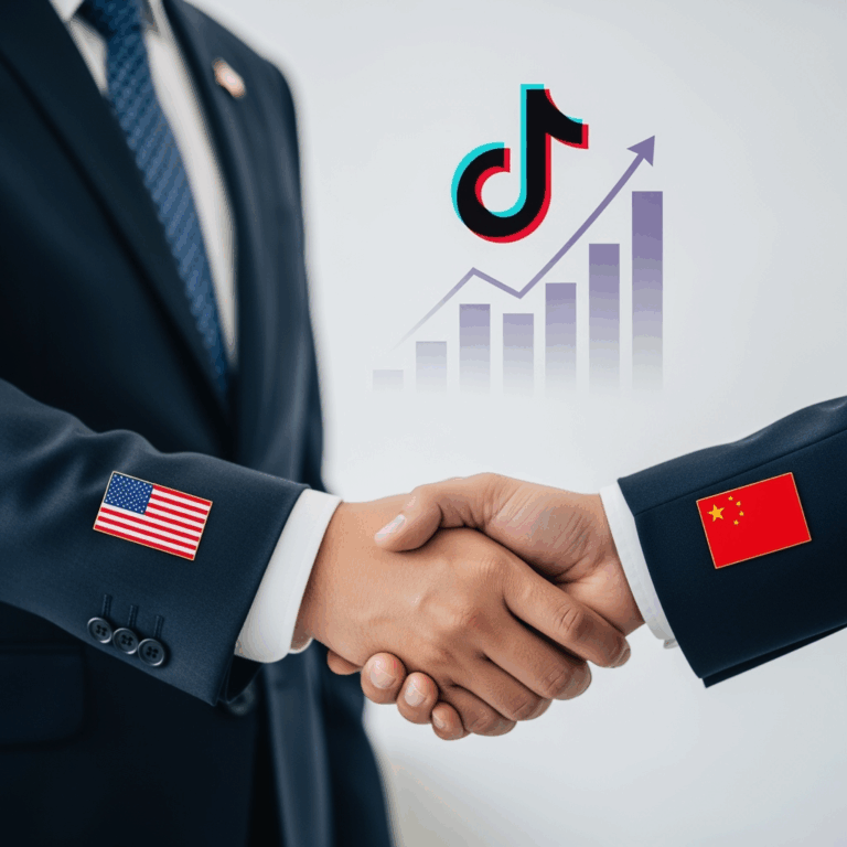 Illustration for: US-China Trade Talks Advance with TikTok Deal