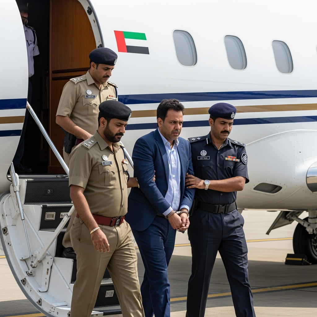 Illustration for: UAE Extradites Indian Fugitive on Tax Evasion Charges