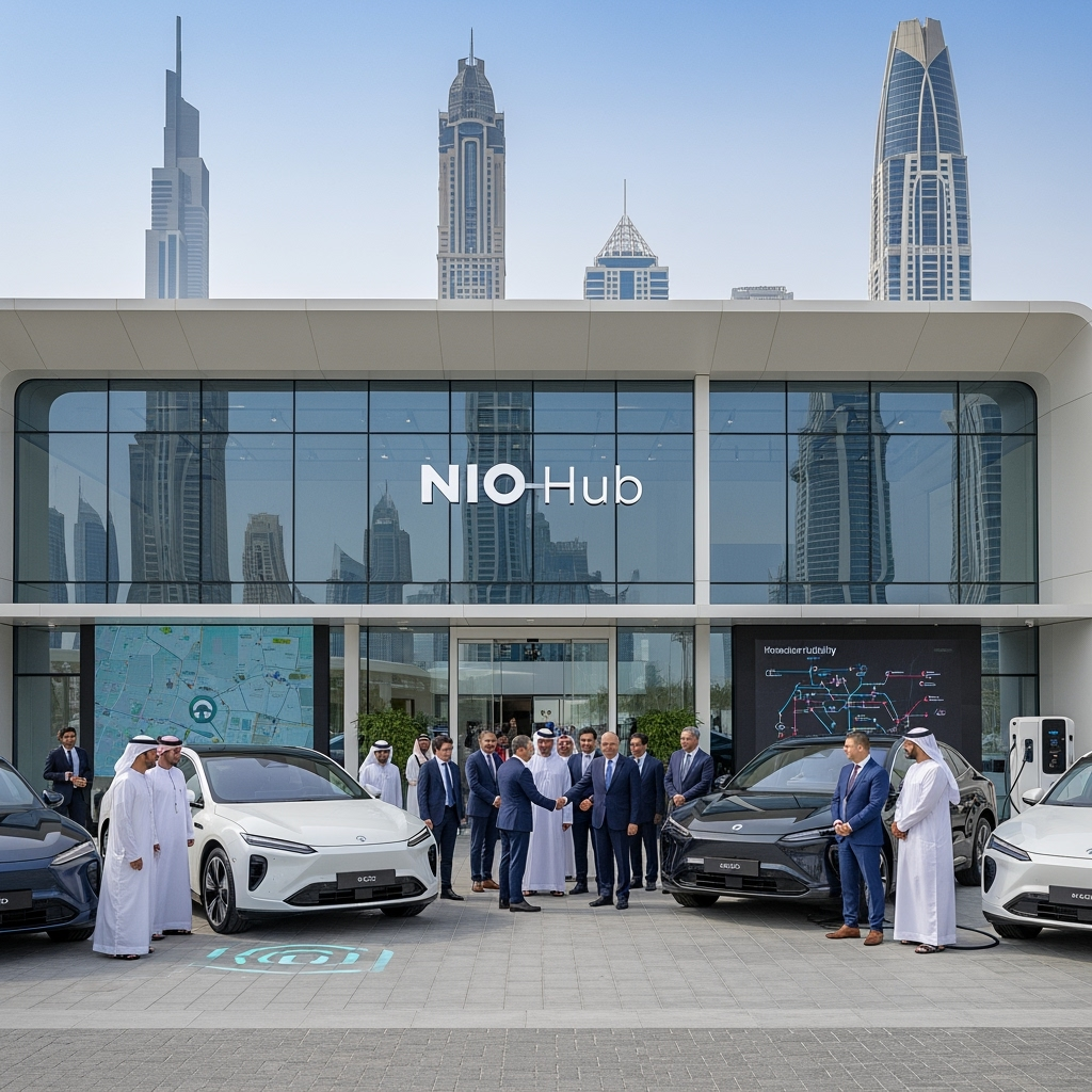 Illustration for: NIO Hub Launches in Dubai: A New Era of Smart Mobility