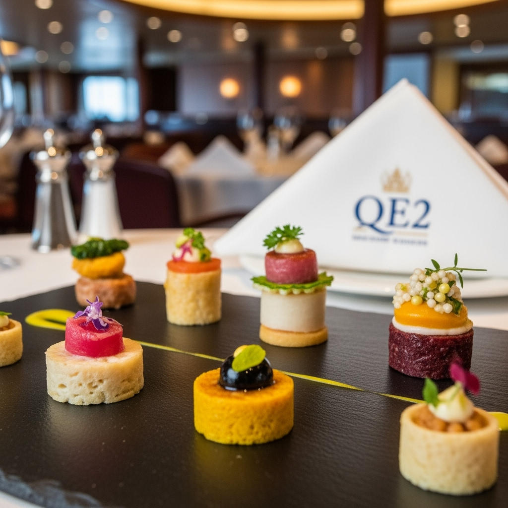 Illustration for: Embark on a Culinary Voyage on the QE2