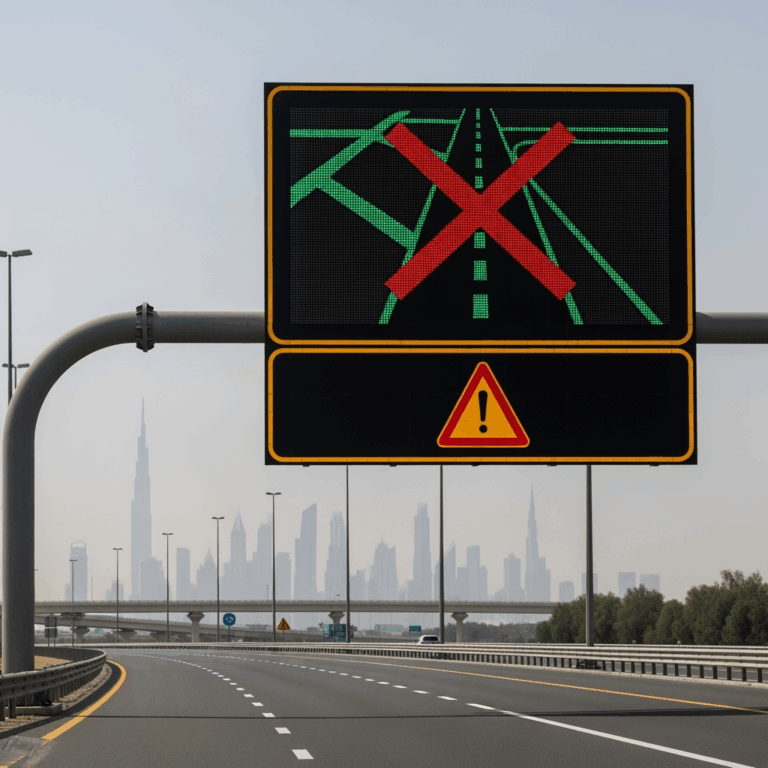 Illustration for: Dubai-Al Ain Road Closure Alert for Drivers