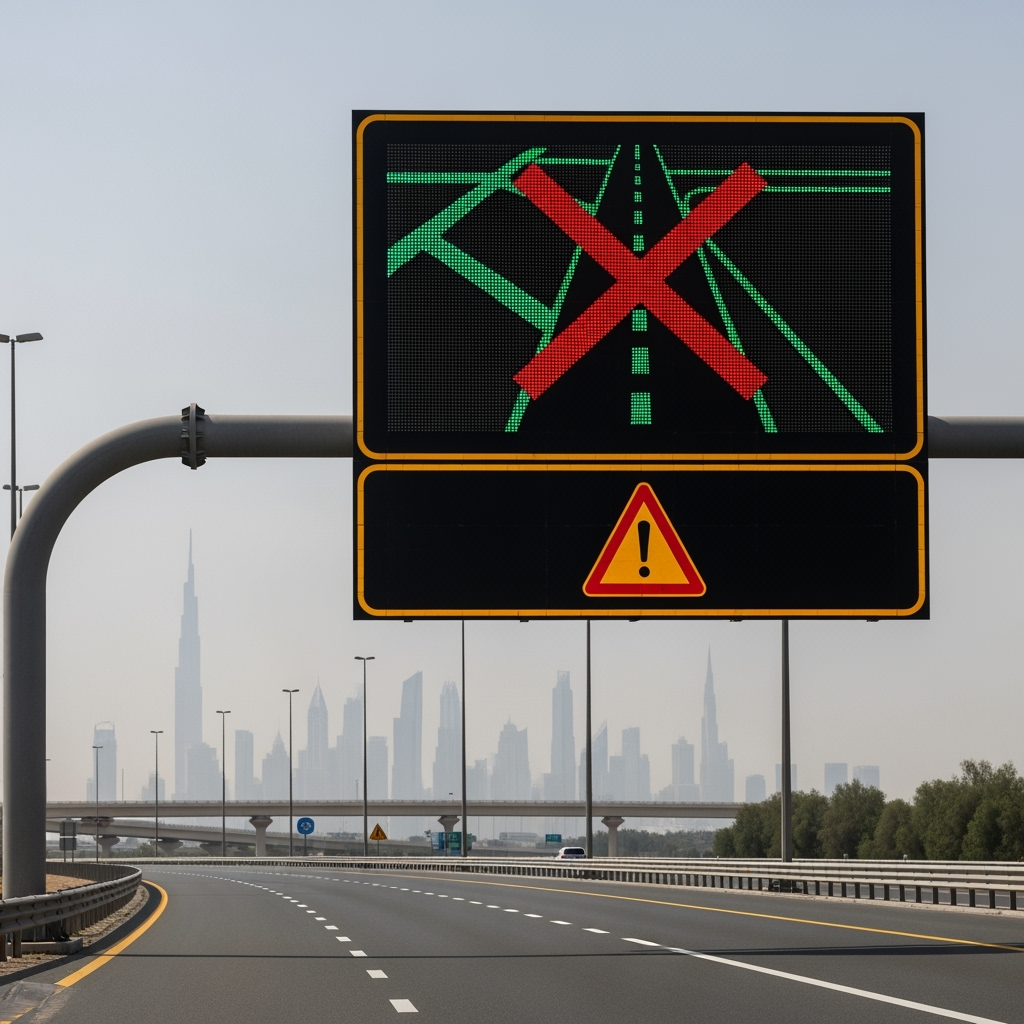 Illustration for: Dubai-Al Ain Road Closure Alert for Drivers
