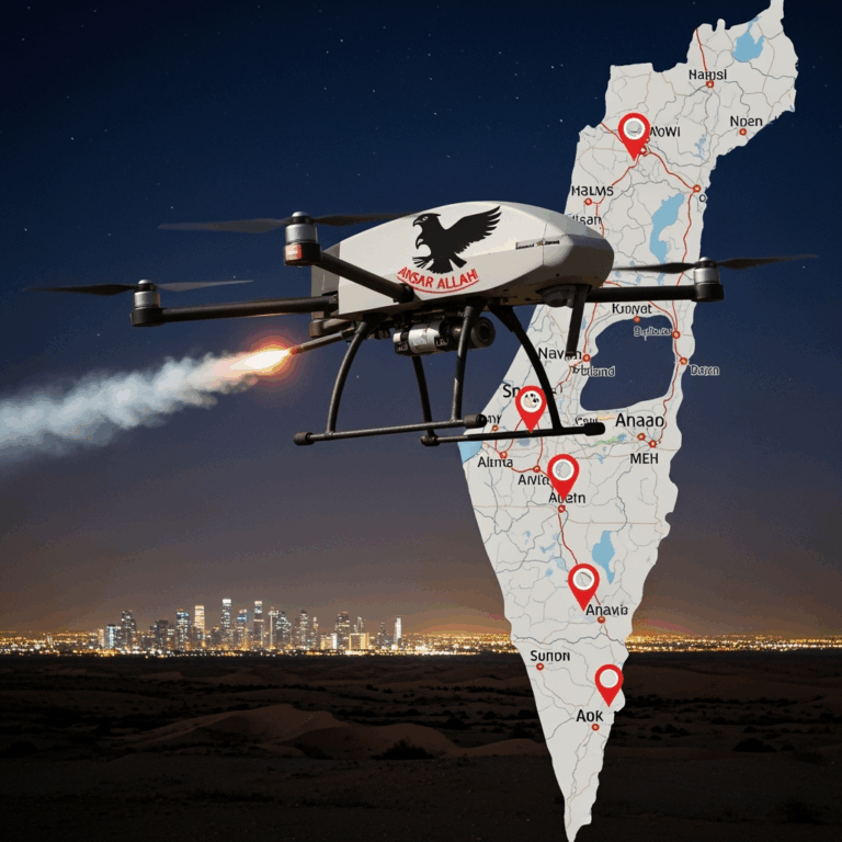 Illustration for: Ansar Allah Targets Israeli Sites with Drones