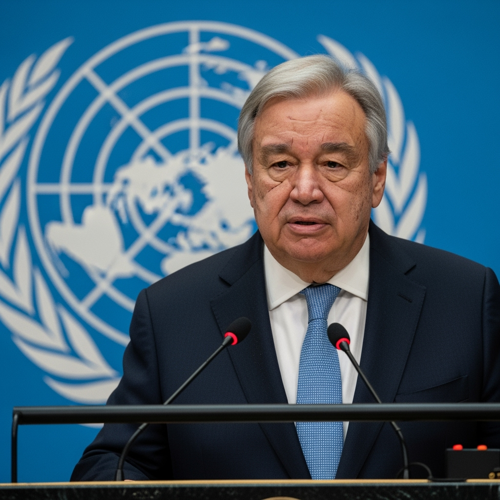 Illustration for: Guterres Urges No Fear of Israeli Reactions