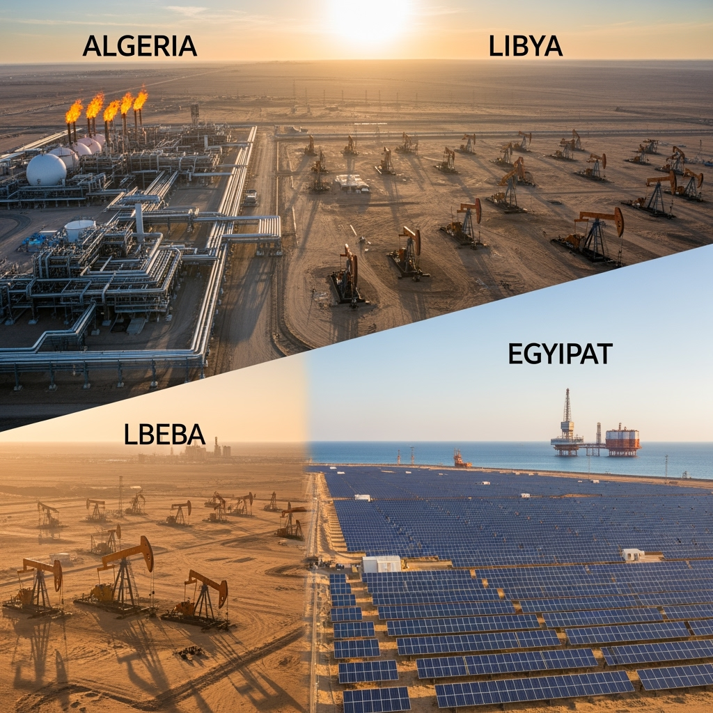 Illustration for: Algeria, Libya, and Egypt's Massive Energy Reserves