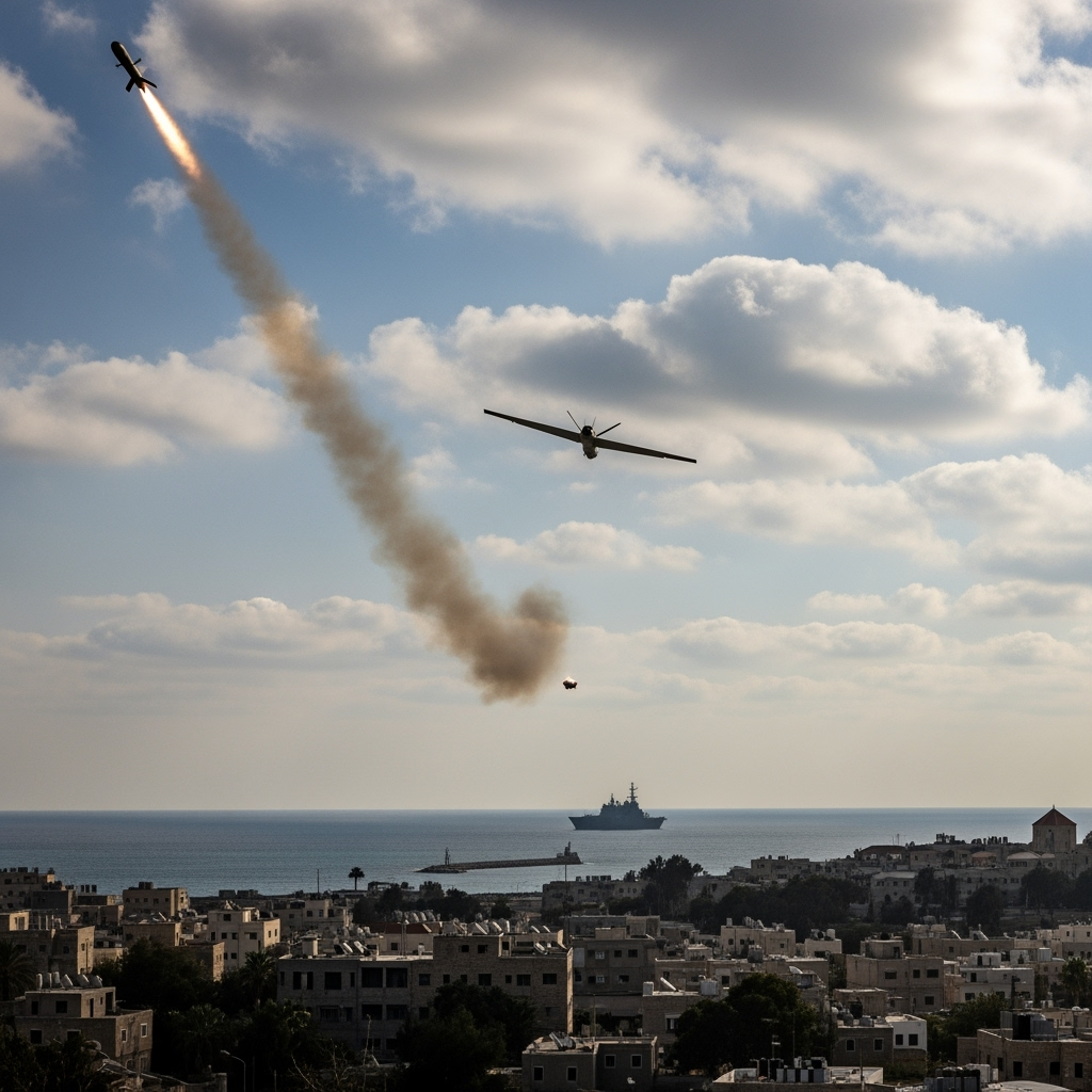 Illustration for: Yemeni Forces Target Israeli Military in Jaffa
