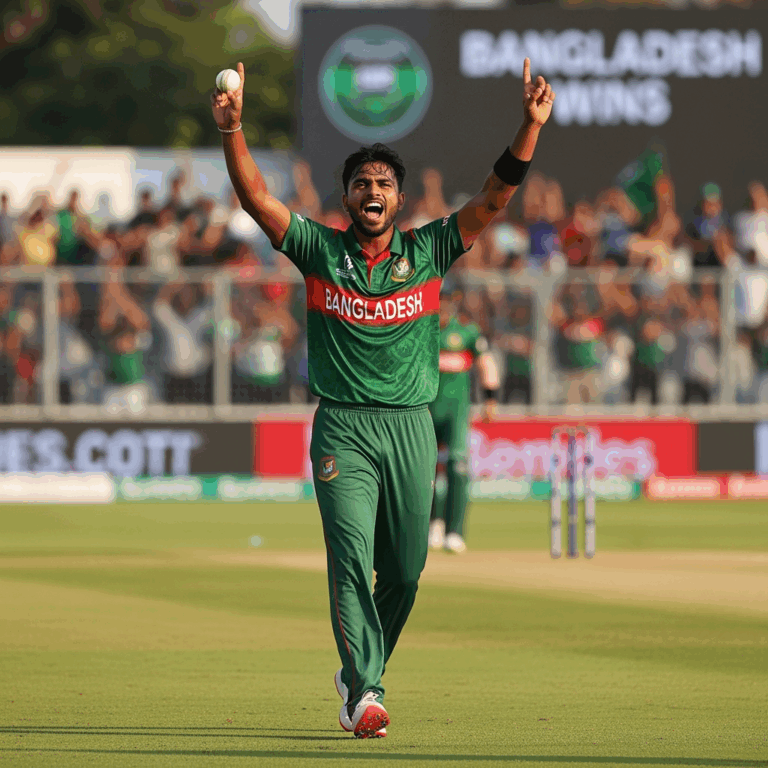 Illustration for: Nasum Ahmed Shines as Bangladesh Secures Victory