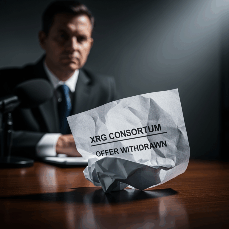 Illustration for: XRG Consortium Withdraws Offer for Santos