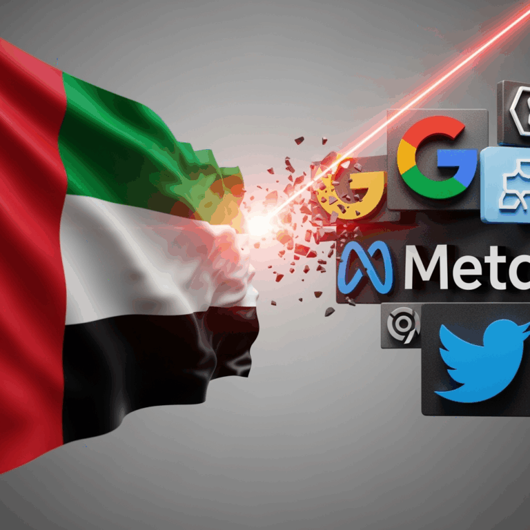 Illustration for: UAE vs Big Tech: An Ongoing Battle