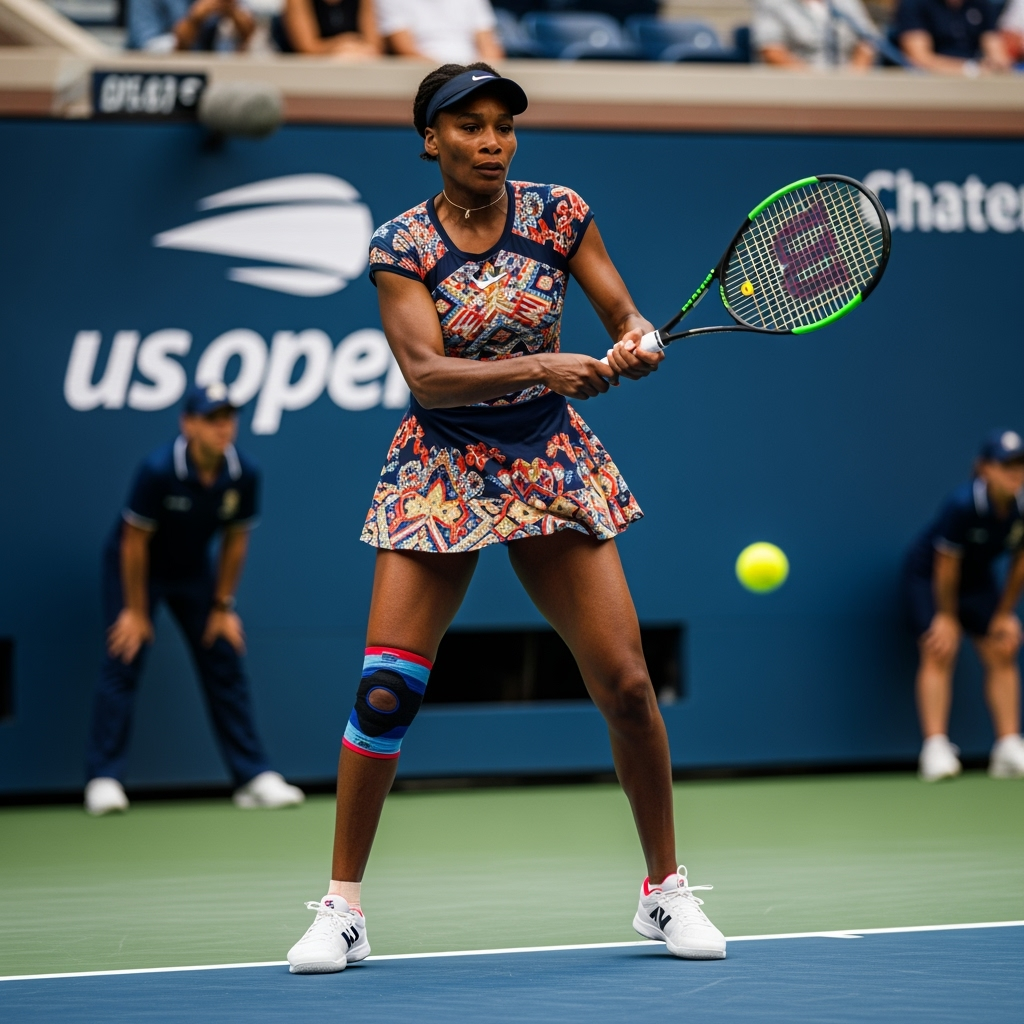 Illustration for: Venus Williams Shines with Style at US Open