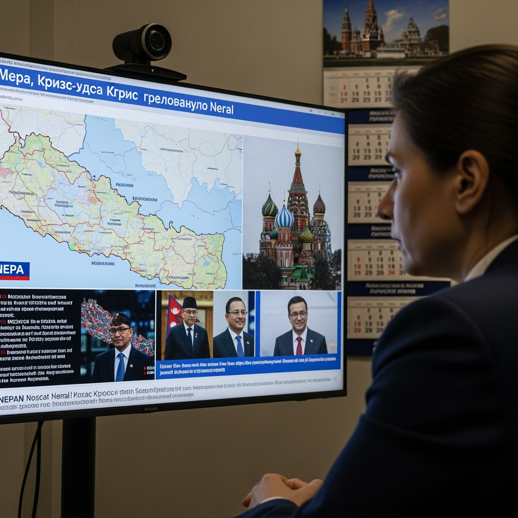 Illustration for: Moscow Monitors Political Crisis in Nepal