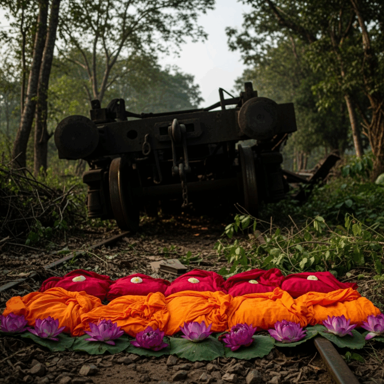 Illustration for: Tragic Rail Cart Crash Kills 7 Monks in Sri Lanka
