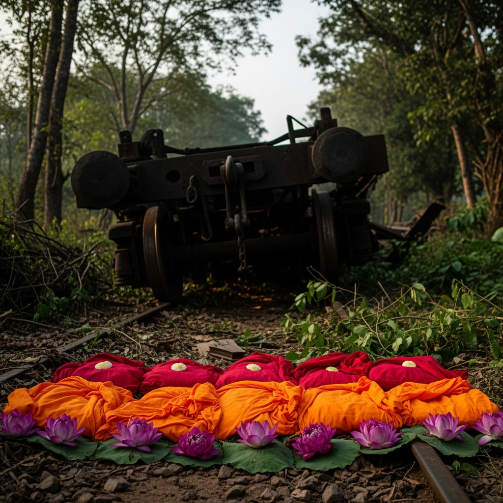 Illustration for: Tragic Rail Cart Crash Kills 7 Monks in Sri Lanka