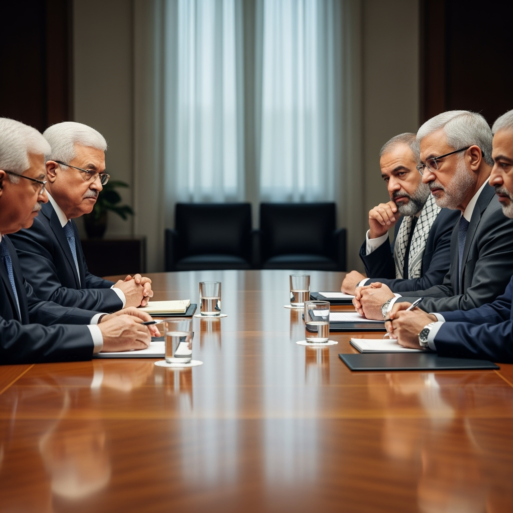 Illustration for: Abbas and Hamas Discuss Ceasefire and Hostage Release