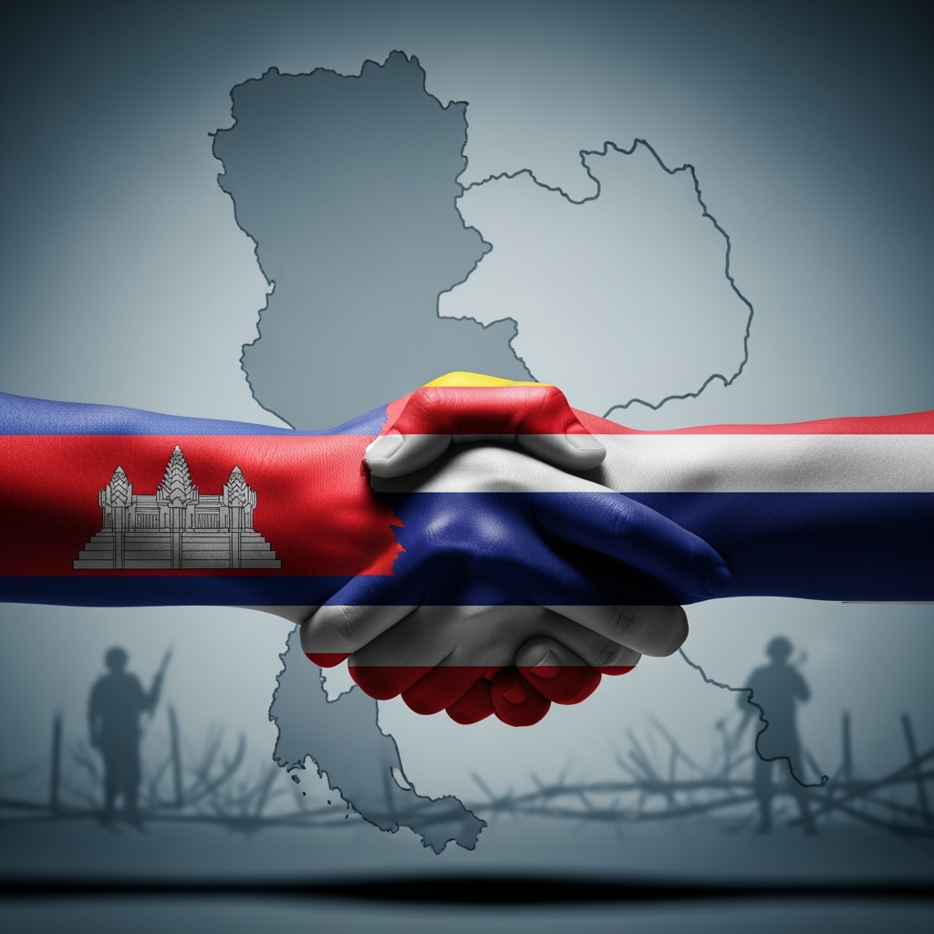 Illustration for: Cross-Border Tensions Rise Between Cambodia and Thailand