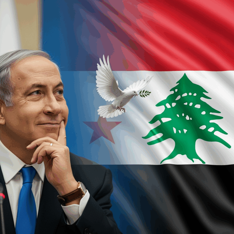 Illustration for: Netanyahu Sees Peace Opportunity with Lebanon, Syria