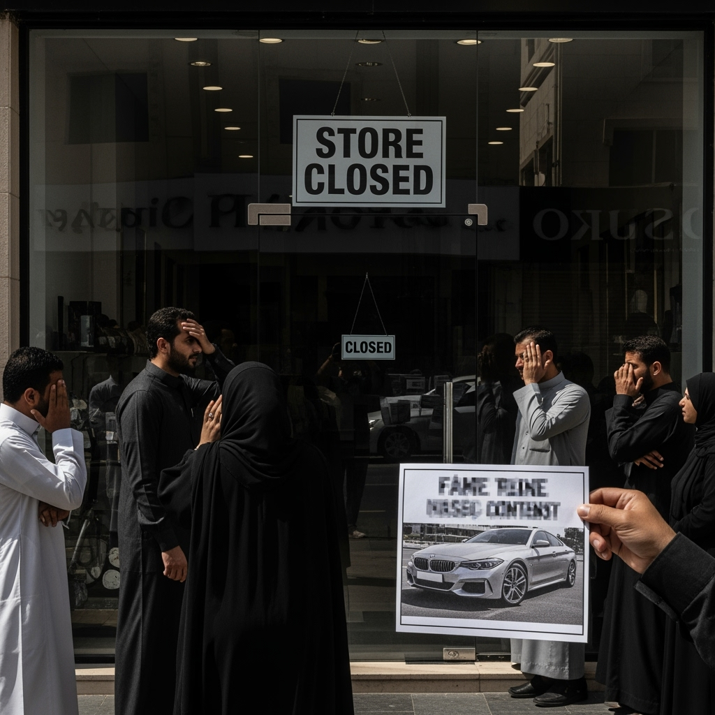Illustration for: Saudi Store Shut for Fake Luxury Car Contest