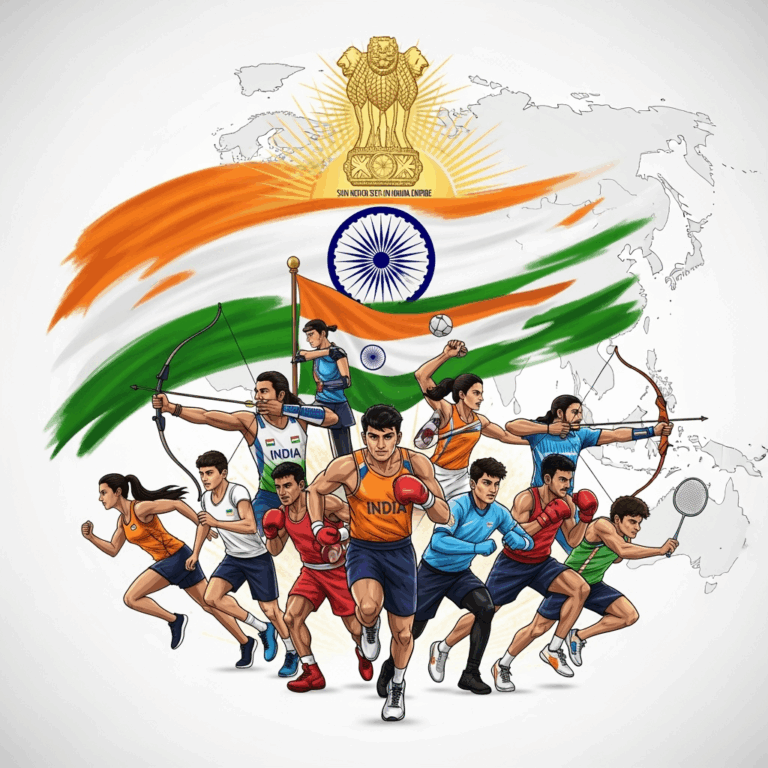 Illustration for: India Aims for Record Medals at Asian Games 2024