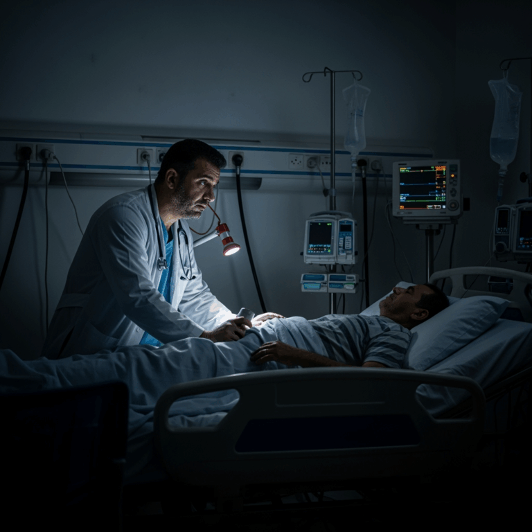 Illustration for: Gaza Hospitals Face Imminent Closure Due to Fuel Shortage