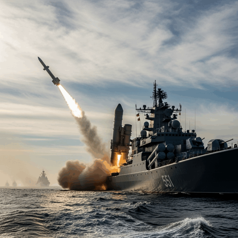 Illustration for: Russian Missile Launch: Successful Naval Exercise