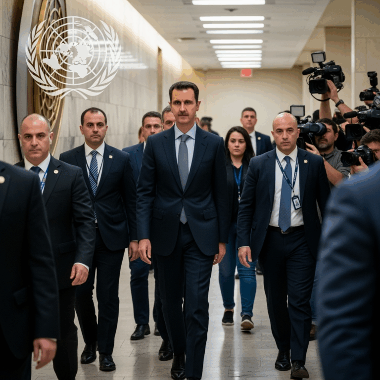 Illustration for: Syria's President Visits UN in Historic Trip