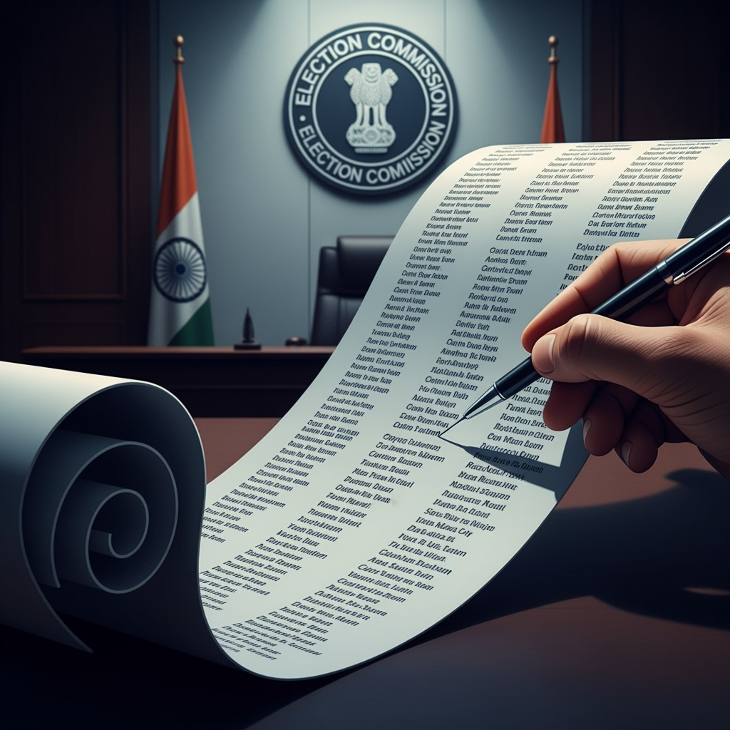 Illustration for: Election Commission Faces Voter Roll Tampering Accusations