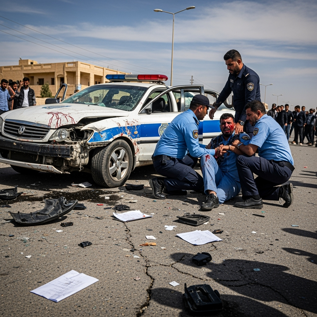 Illustration for: Car Rampage Leaves Officer Injured in Diyala
