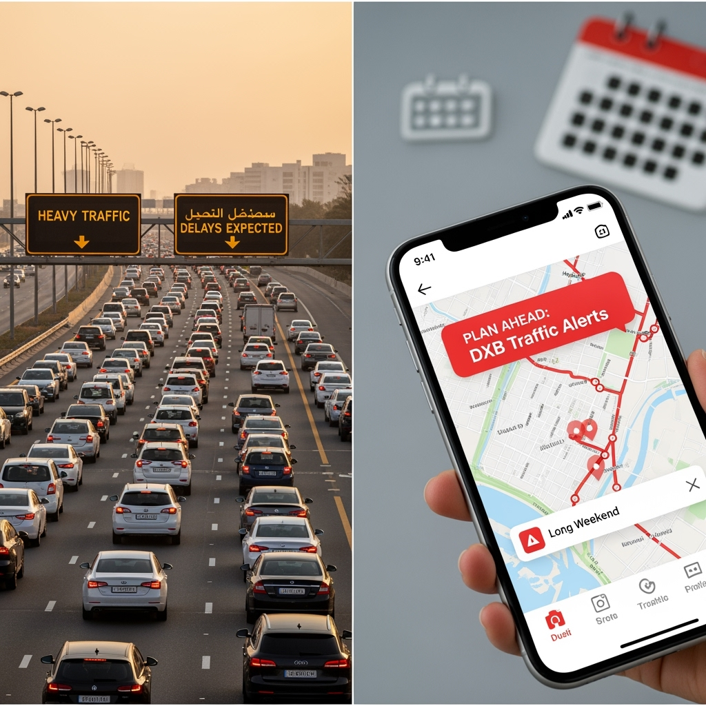 Illustration for: Plan Ahead: DXB Traffic Alerts for Long Weekend